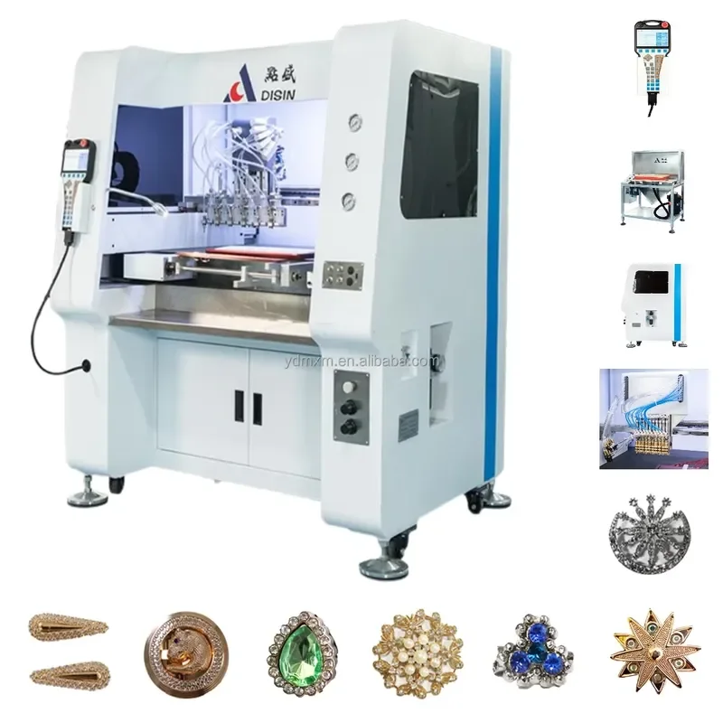 New 6-head automatic multi-dimensional automatic necklace rhinestone drilling machine