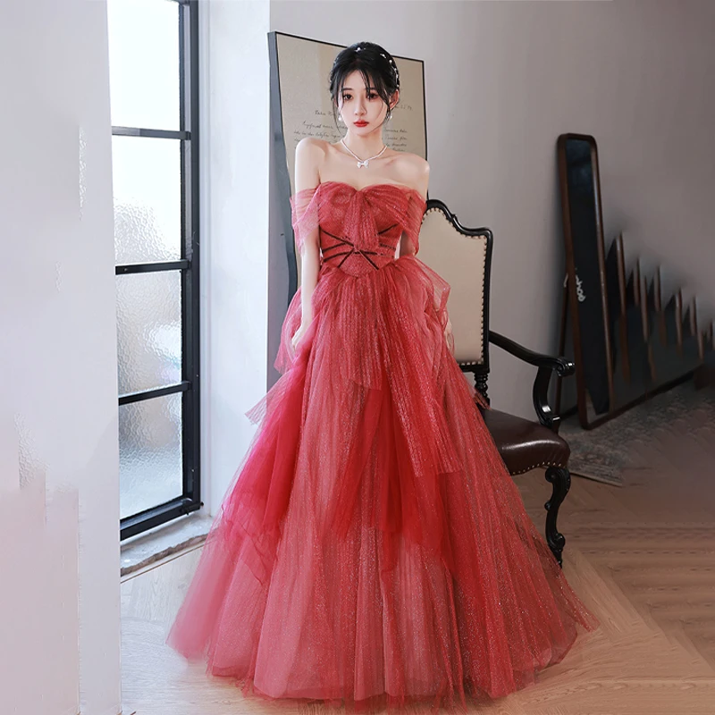 

Fashion Boat Neck Evening Dress Lace Up Simple Floor Length Short Sleeve Sequins A-Line Plus size Woman Formal Party Gowns XC067