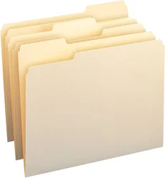 Sharkbang 10pcs/Pack Manila Tab Folders, Basics 1/3-Cut Tab, Assorted Positions File Folders, Letter Size,A4,Legal Size,Document