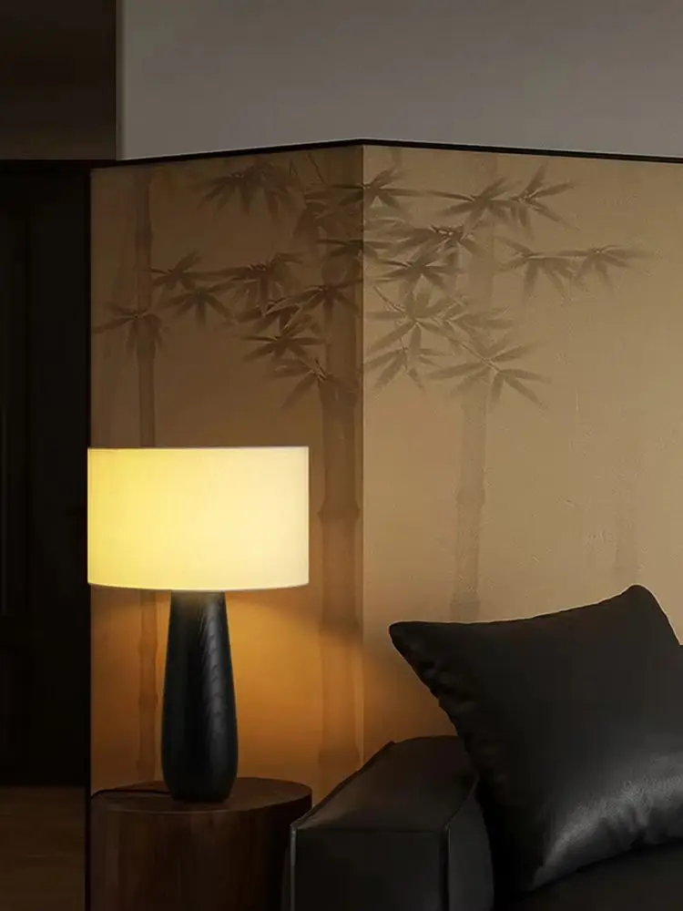 

Modern Ash Wood LED Bedside Table Lamp Desk Lamp Indoor Decor Lights Living Room Bedroom Study Reading Lights Cloth Lampshade