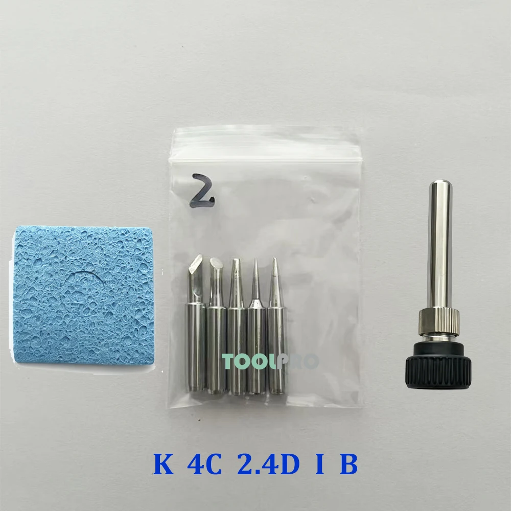 900M Soldering Iron Tips Kit 900M-T SK/1C/I/B/1.6D Soldering Iron Sleeve Cleaning Sponge for 936 Soldering Station