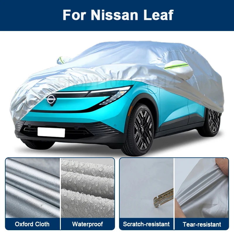 

Всепогодный чехол для автомобиля Nissan Leaf с отражающими полосами, водонепроницаемый, снегозащитный, пылезащитный, с защитой от УФ-излучения, автоаксессуары