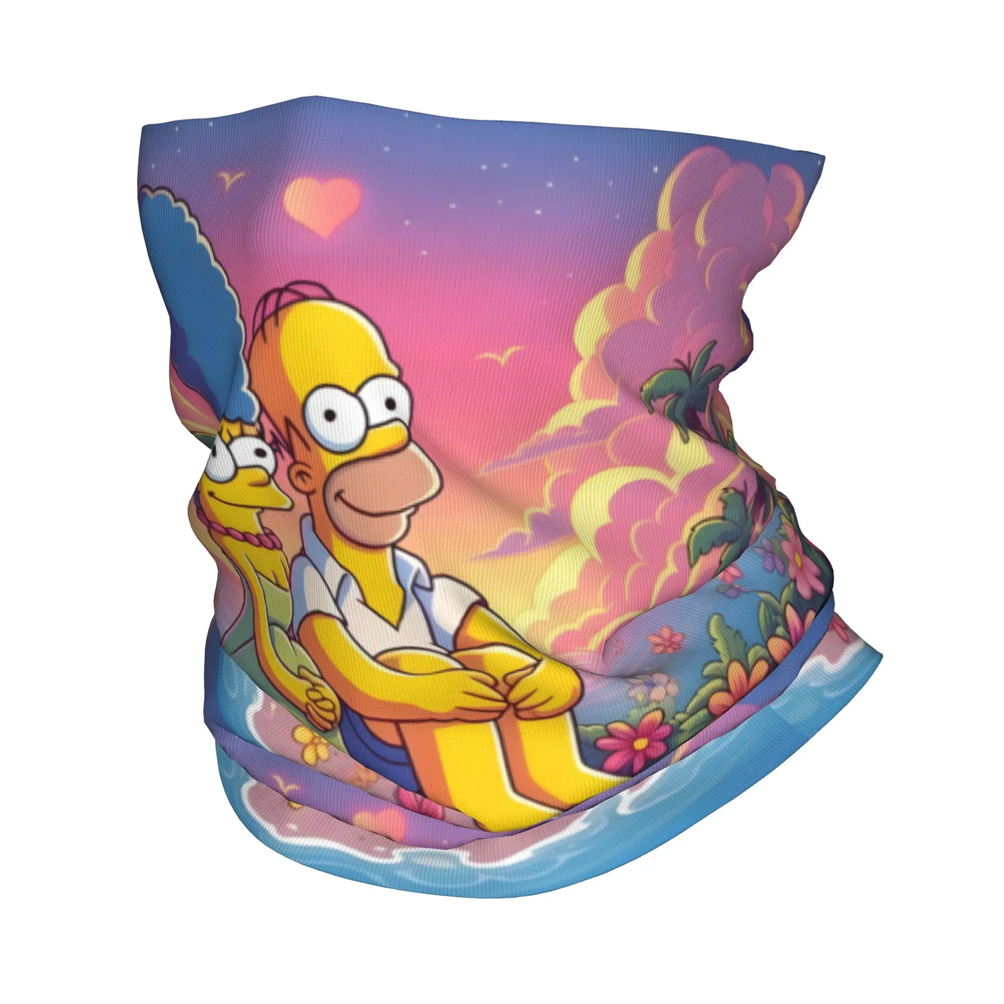 Custom Animation The S-Simpsones-Anime Bandana Winter Neck Warmer Windproof Wrap Face Scarf for Ski Homer Marge Gaiter Headband