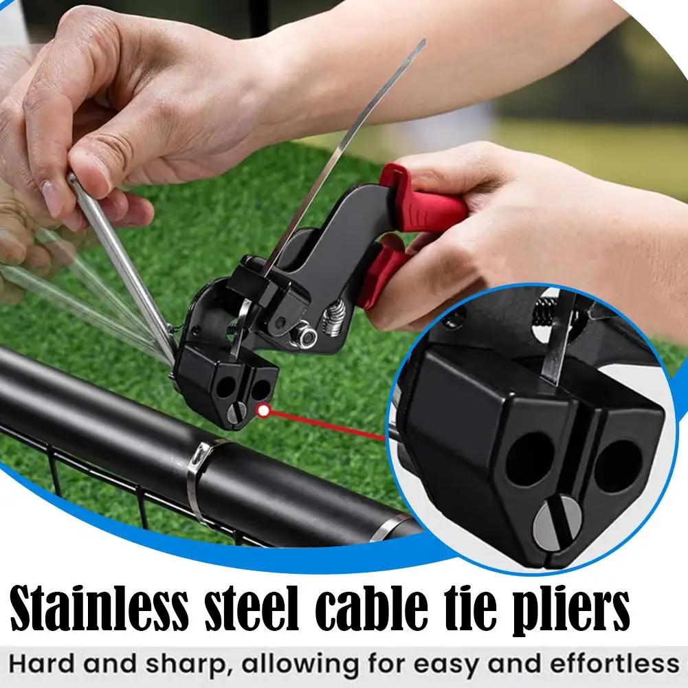 Cable Ties Plier Fastening Strap Cutting Tool Cutter Tension Automatic Zip Gun 304 Stainless Steel Locking Tie Hand Wrap Tool view 2