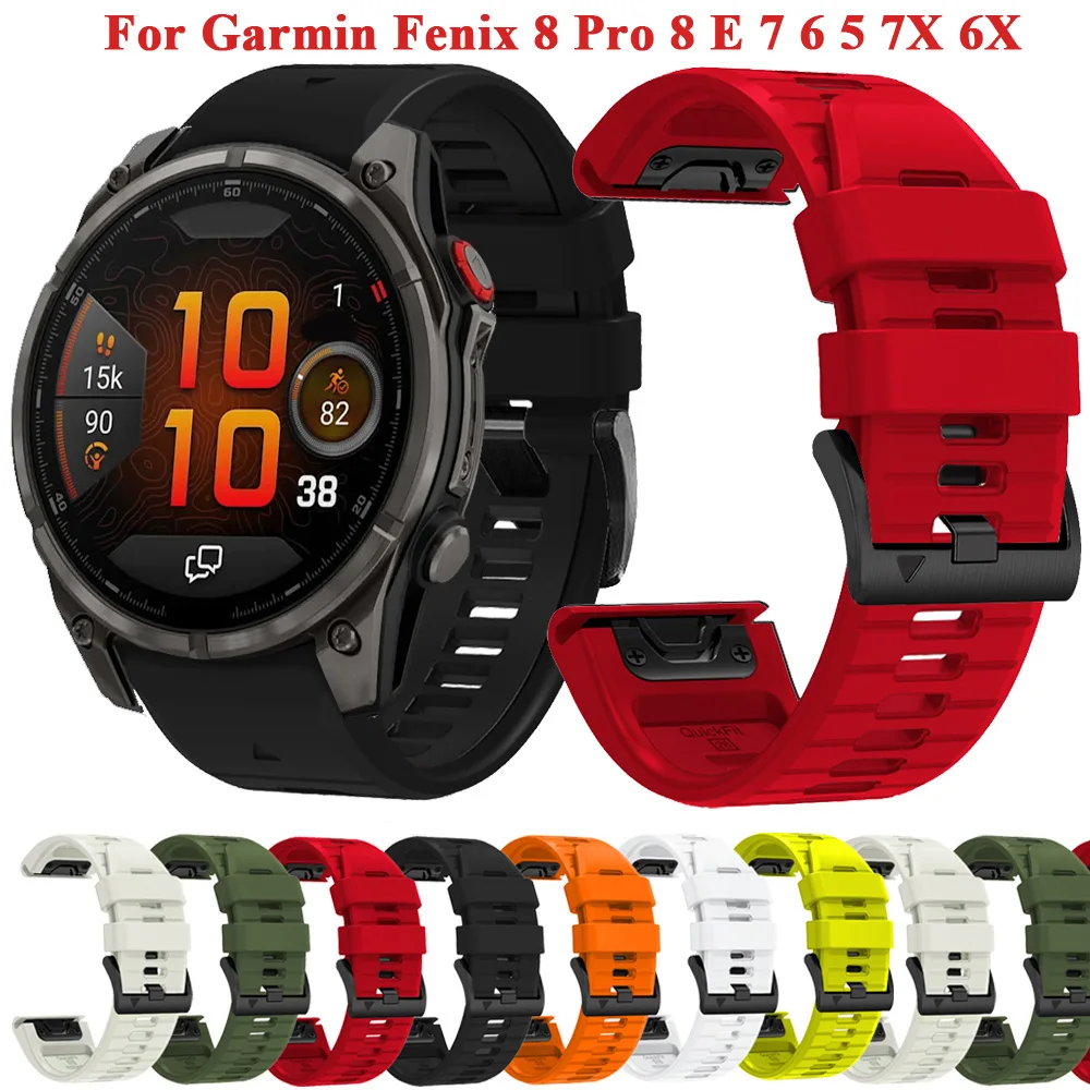 

Fenix8 Watch Band For Garmin Fenix 8 8Pro47mm 51mm E 7 7X 6 6X 5 5X/Epix Pro/Enduro 3 QuickFit 22mm 26mm Silicone Strap Bracelet