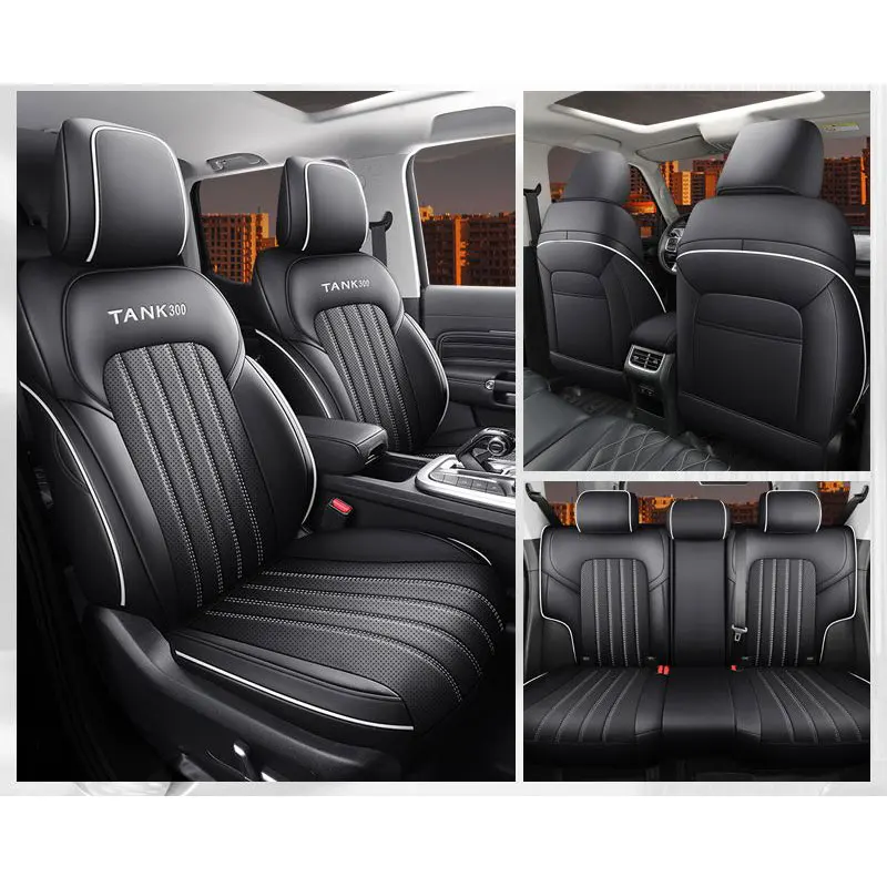 5d Fully Coverage Leather Car Seat Cover Cushion for Great Wall Tank 300 2024 2025 4 Season Usage Para Auto Accessories Protect