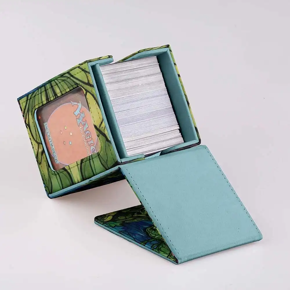 TCG Deck Box 100+ PU Windowed Single Deck PTCG DCG Tabletop Gametrading Cards Storage Box Free 35tp Shell Deck 2 Spacers 2 Dice — zdjęcie 6