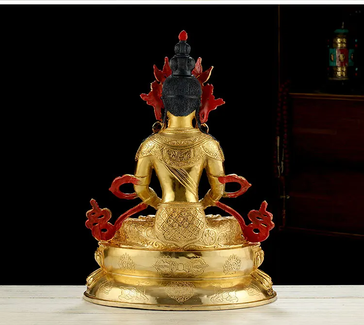 NEW LARGE Huge 45CM HOME Temple efficacious Talisman Tibetan Buddhism GOLD gilding Amitayus RU LAI  Buddha brass statue