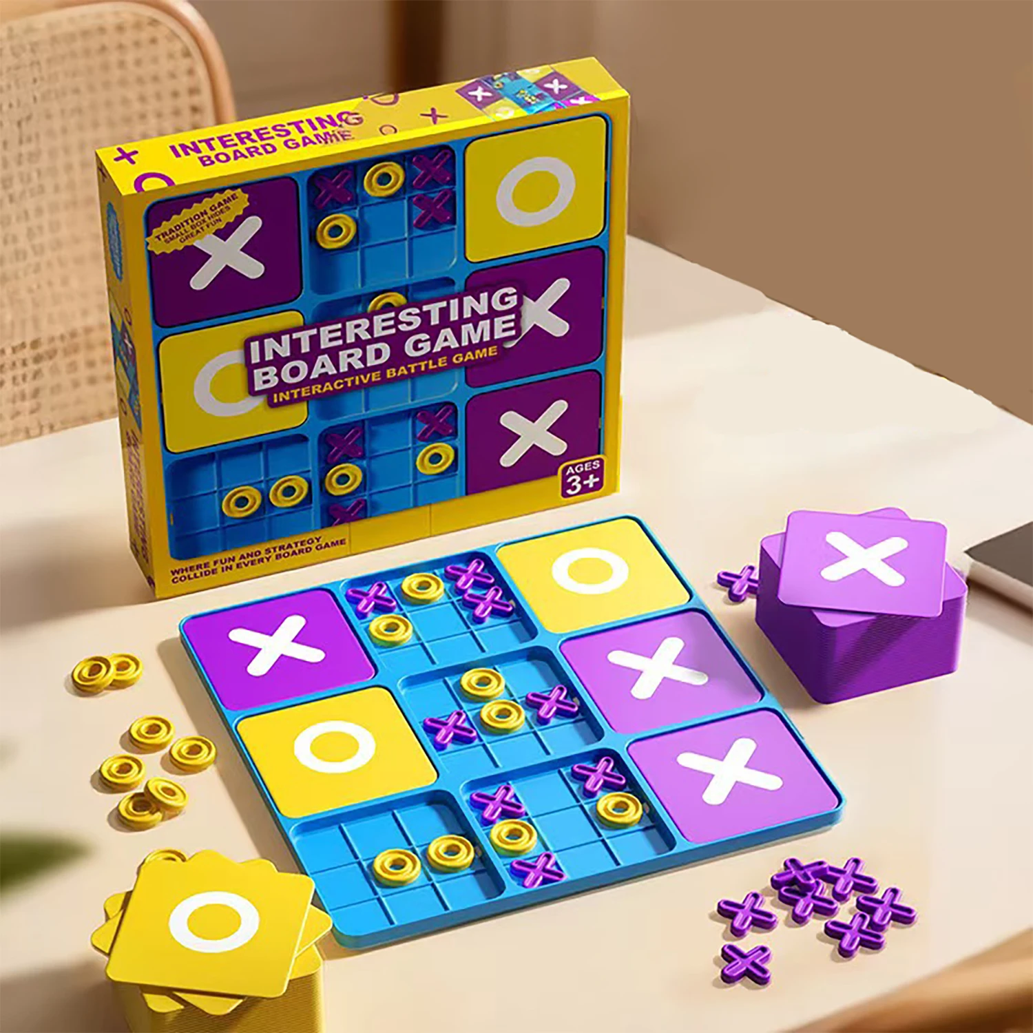 

Nine Palace Grid Well shaped Chess Toy for Children's Puzzle Logic Thinking Training Double Interactive Desktop Game