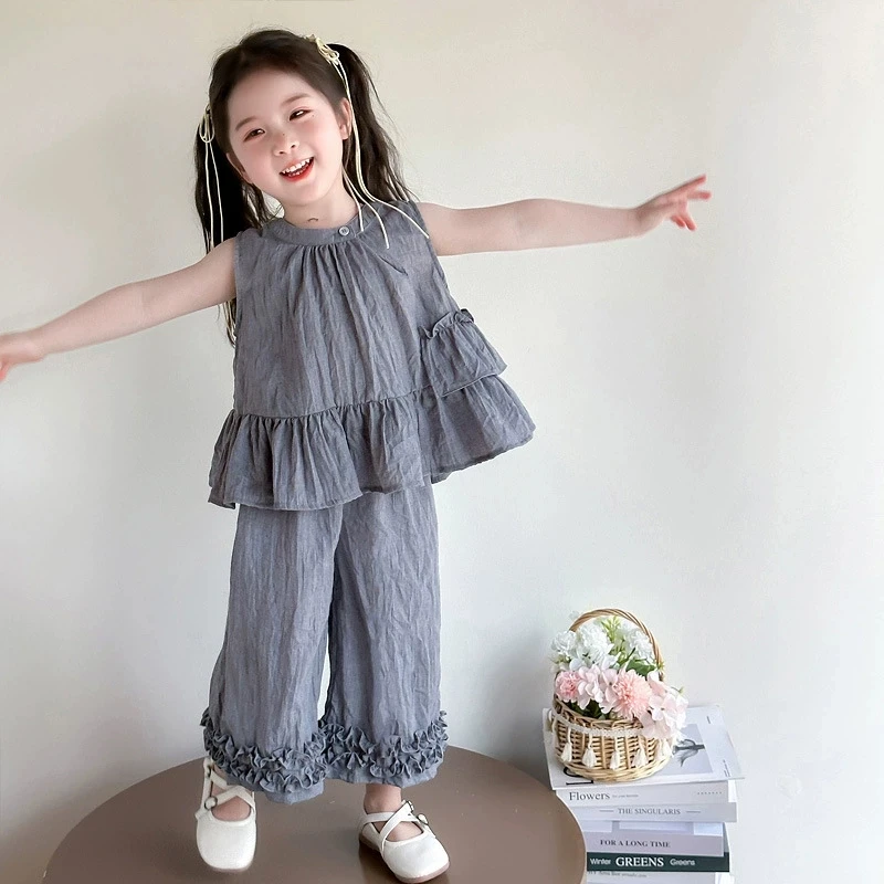 

Children Clothing Girls Spring and Sunmmer Korean Set 2025 New Fashionable and Stylish Two-piece Set for Children