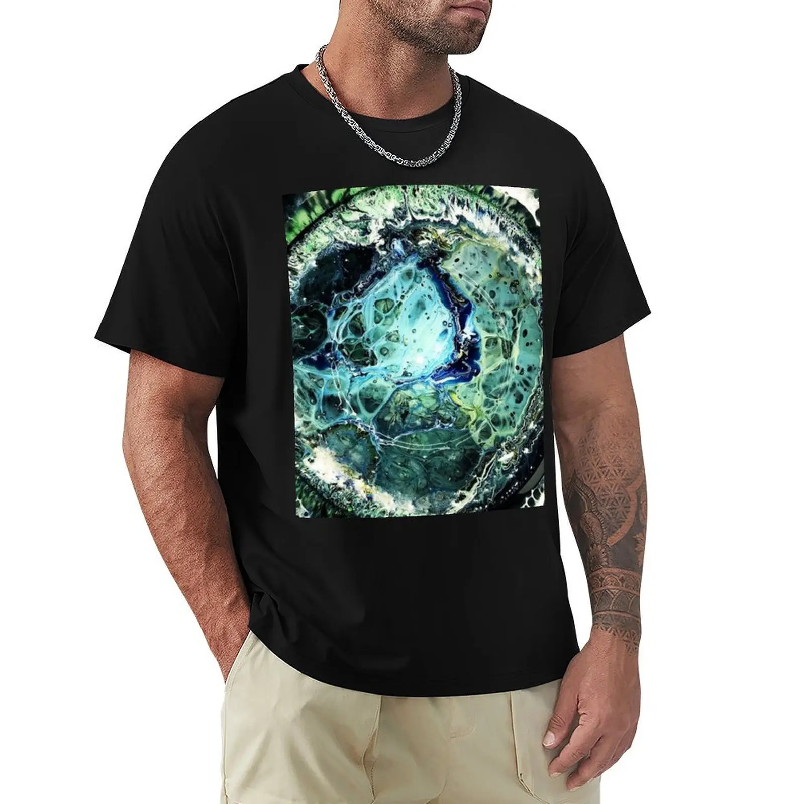 

Emerald Lagoon - Unstirred Paint: Water T-Shirt Work Wear Breathable Tee