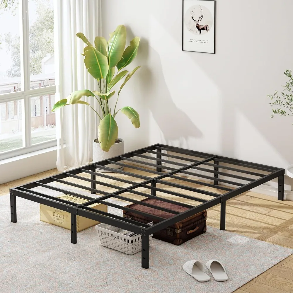 10 Inch Full Size Bed Frame, Platform Metal Bed Frame Full Heavy Duty Steel Slat Mattress Foundation, Easy Assembly