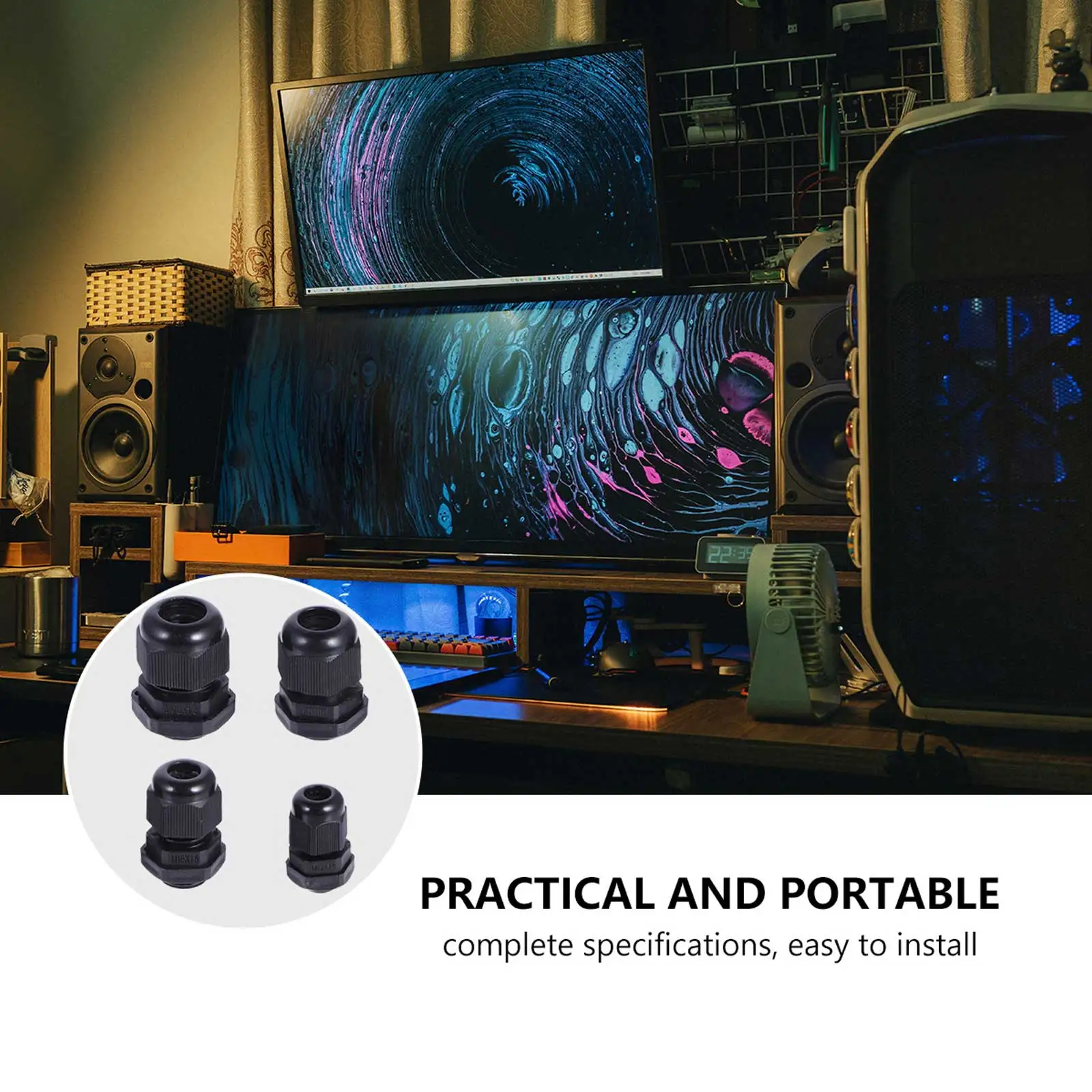 

Cable Gl s Connectors Waterproof Nylon Fixing Head Parts Cable Connector Joints Dustproof Adjustable Clamping Range Strong