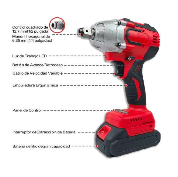 Industrial Grade Cordless Electric Impact Wrench 20V Brushless Power Li-Ion Battery Torque And Power Wrenches
