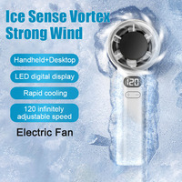 Portable Handheld Fan 120 Wind Speeds Mini Bladeless Hand Fan USB Rechargeable Highspeed Fans Camping Electric Fans Air Cooler