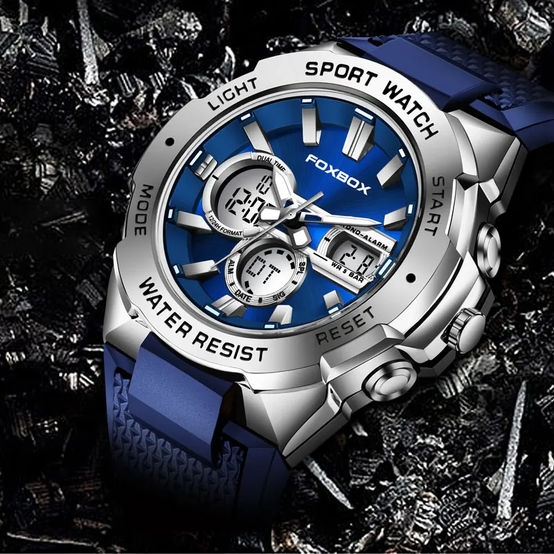 LIGE الرقمية الرجال العسكرية ساعة مضيئة الرياضة رجل ساعة 50 متر مقاوم للماء ساعة اليد LED الكوارتز الذكور ساعة Relogio Masculino 2025
