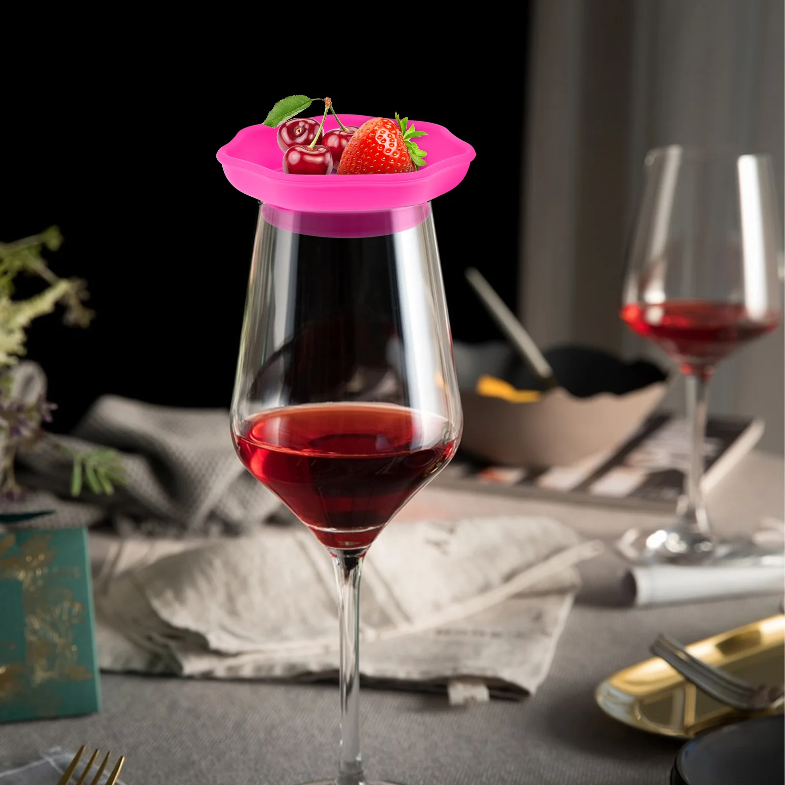 

Silicone Glass Charcuterie Topper Tray Lid for Snacks Delicatessen Plates Cup Covers Drink Protectors Mini Boards Serving