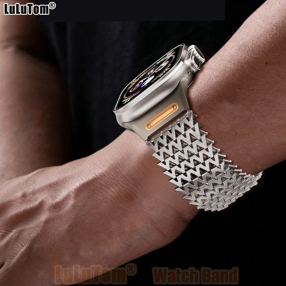 

Магнитный ремешок из нержавеющей стали для Apple Watch Ultra 3/2/1, 49 мм, Series 11, 10, 46/45/44/42 мм, SE, 9, 8, 7, 6, 5, 4. Роскошный ремешок.