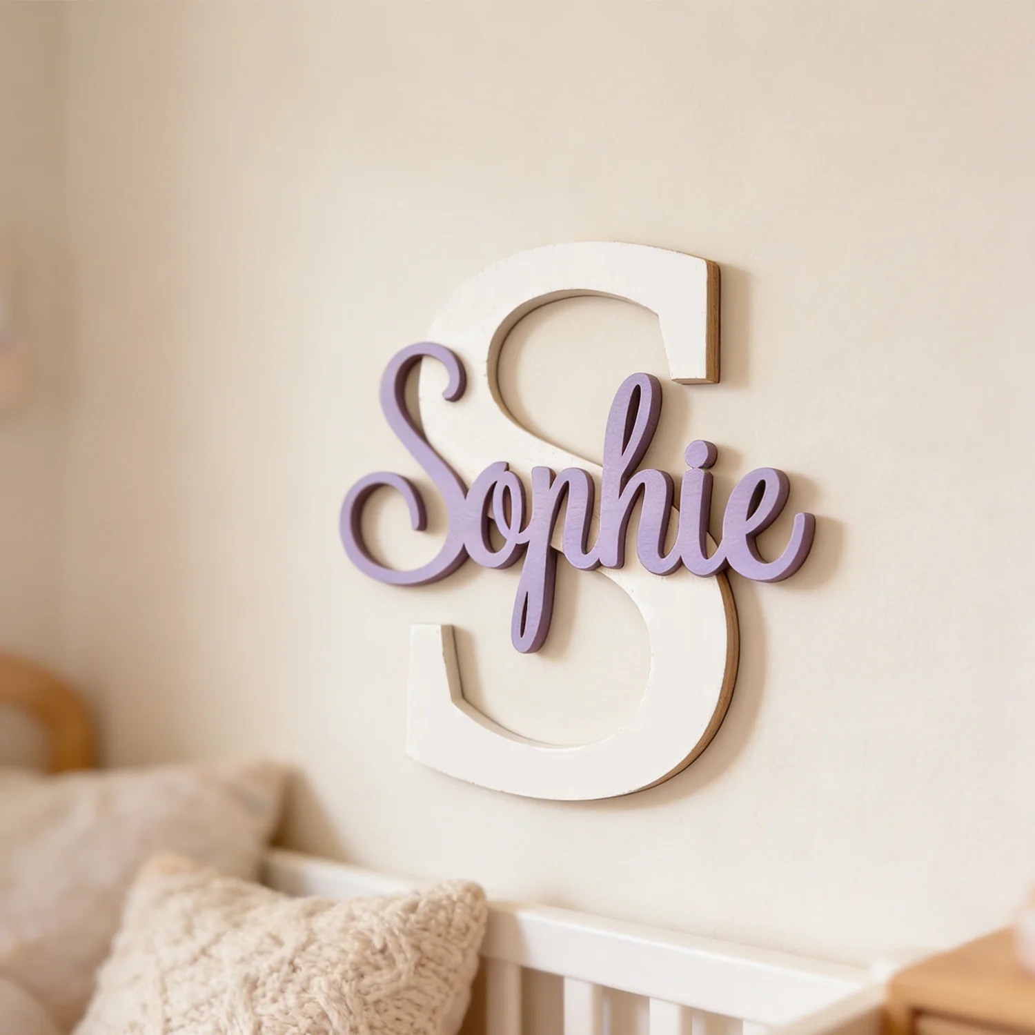 1pc Customized Wooden Surname Brand for Children's Room, Wall Decoration, Baby Room Decoration, Multi Scene Decoration Gift