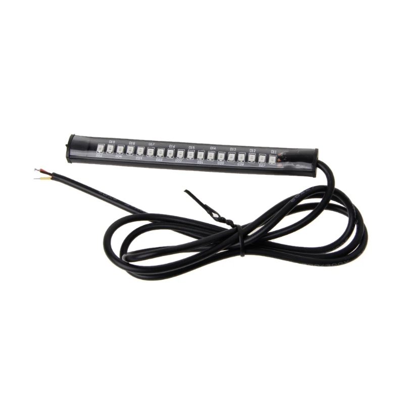 18 LED Motorcycle Rear Decorative Light Strip License Plate Tail Brake Stop Turn Strip Stop Lamp General Fashion