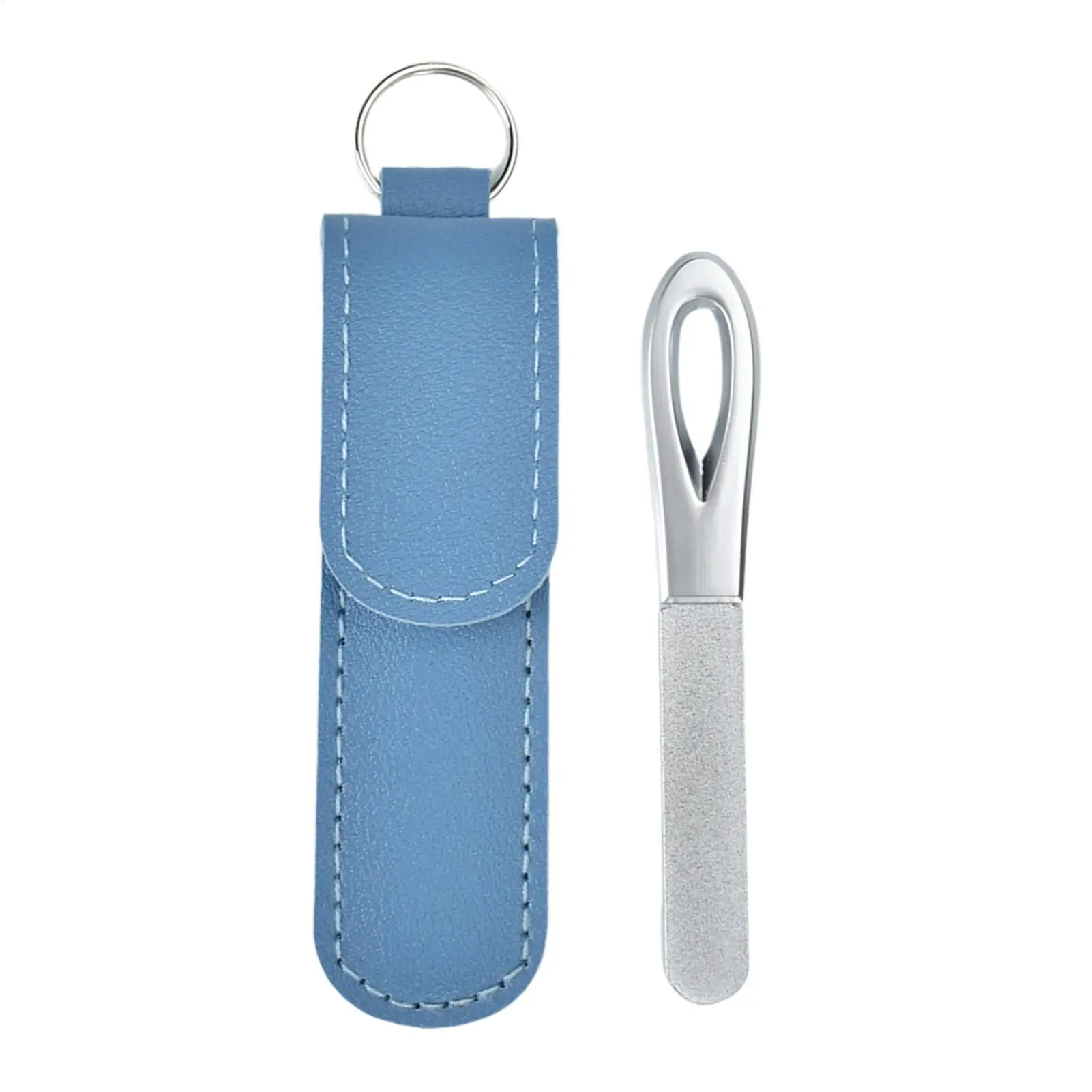 Metal Fingernail File Double-Sided Portable Tool With Keychain Case Nail File For Women Men Manicure Pedicure Beauty Home Travel