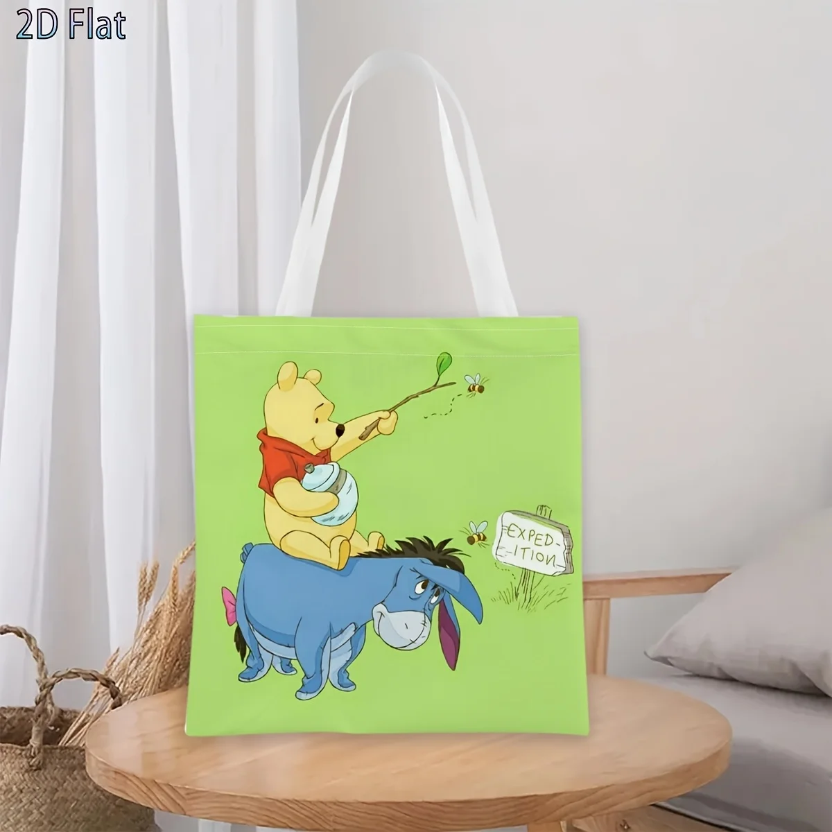1pc Winnie the Pooh Classic Print Tote Bag,reusable shopping