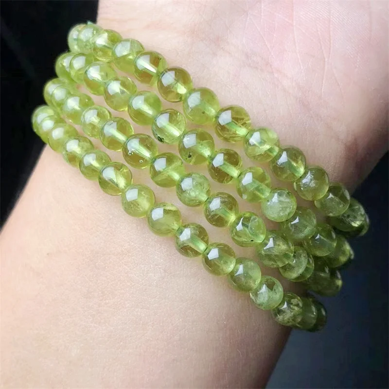 Natural Peridot Bracelet String Charms Handmade Crystal Jewelry Stretch Fashion Bangle Children Birthday Gift 1PCS