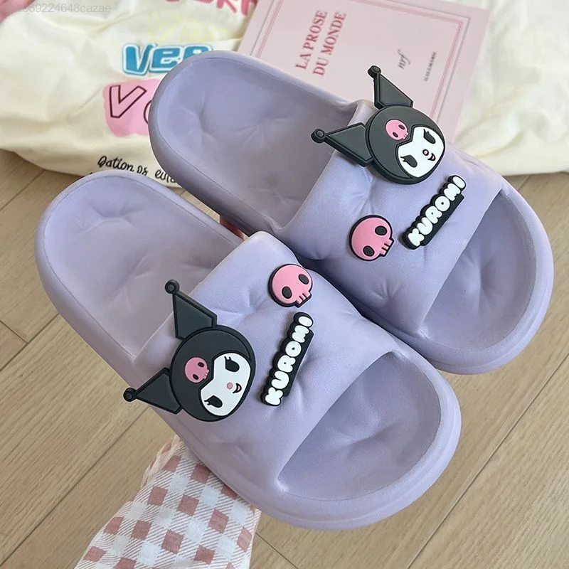 Sanrio Kuromi Melody New Sweet Slippers Y2k Student Cartoon Summer Cute Sandals Women Soft Thick Sole Fashion Casual Shoes image 6