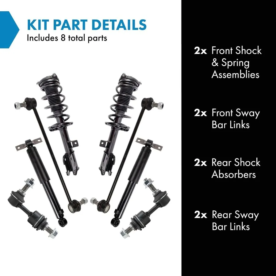 Front and Rear Suspension Kit Complete Strut Coil Spring Assembly Shock Absorber Sway Bar Stabilizer Link Compatible with 20152