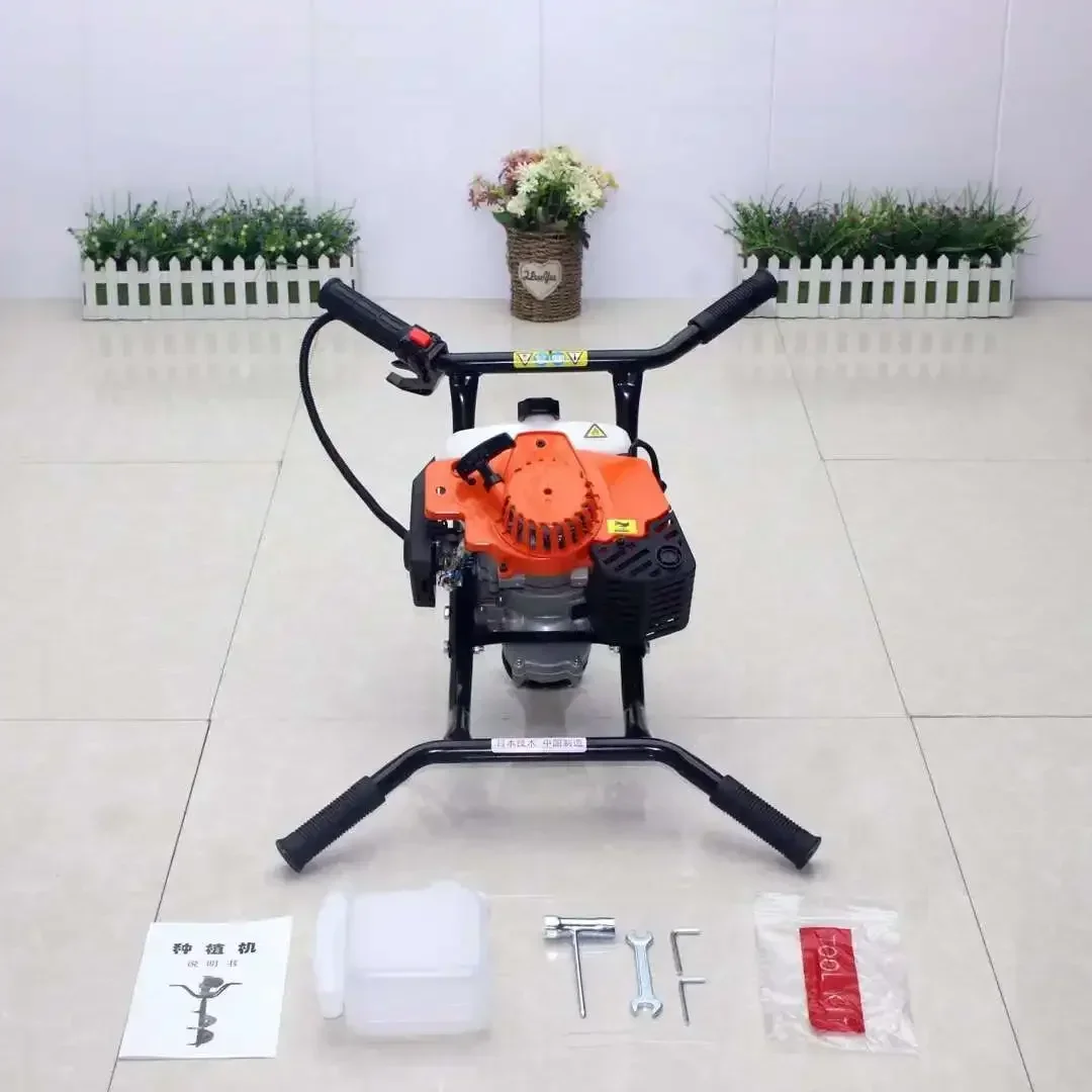 57cc Macchina per scavo a terra per doppia persona Punzonatrice per fori Piccola macchina per palificazione agricola Applicatore di fertilizzanti per piantare