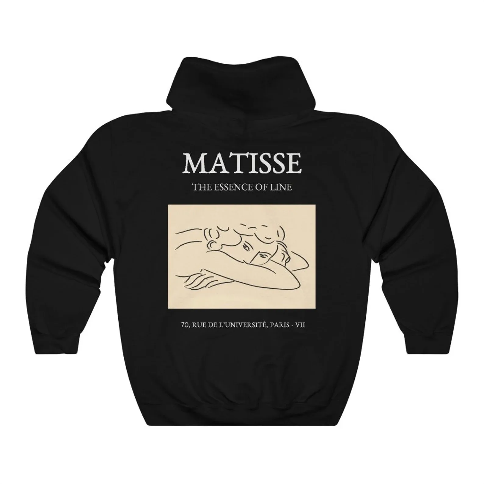 

Осень и зима «Matisse The Essence of Line» Art — модная хлопковая толстовка с капюшоном, стильное искусство — толстовка для влюбленных