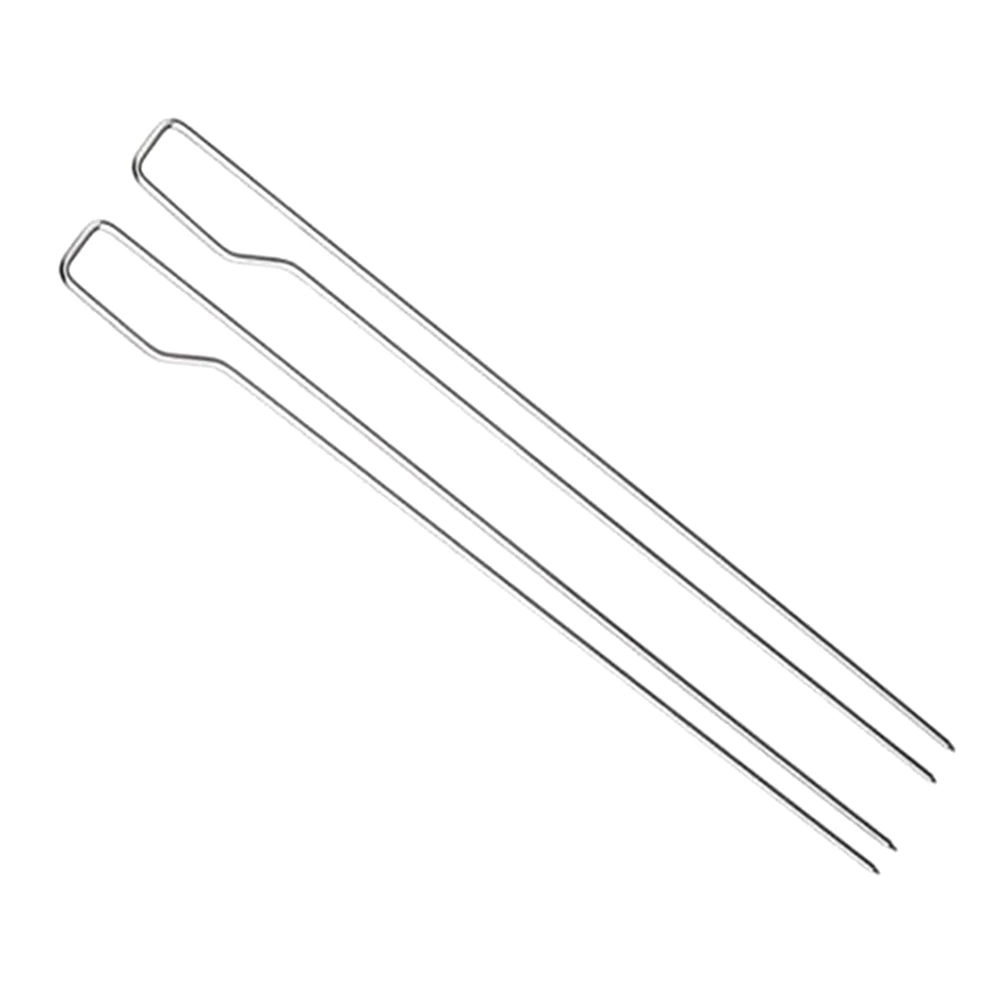 

2pcs Stainless Steel Barbecue Fork Premium Skewers Portable Lightweight Meat Fork For Grilled Wings Kebabs Camping Bbq