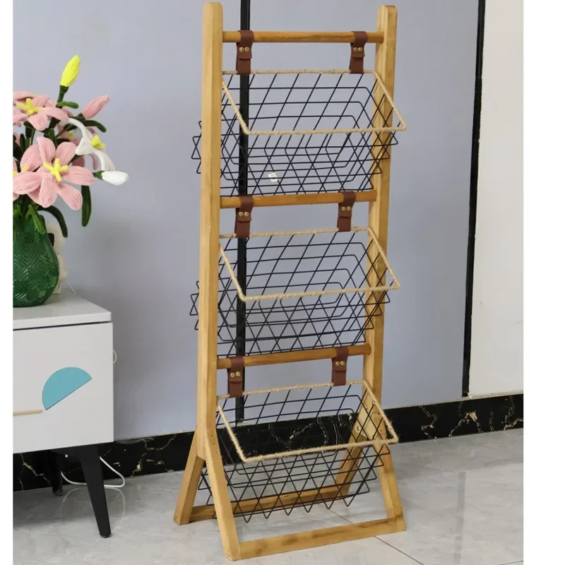 Multi-layer Children's Toy Rack Living Room Kitchen Multi-functional Fruit Vegetable Basket Partition Book Sundry Storage Rack