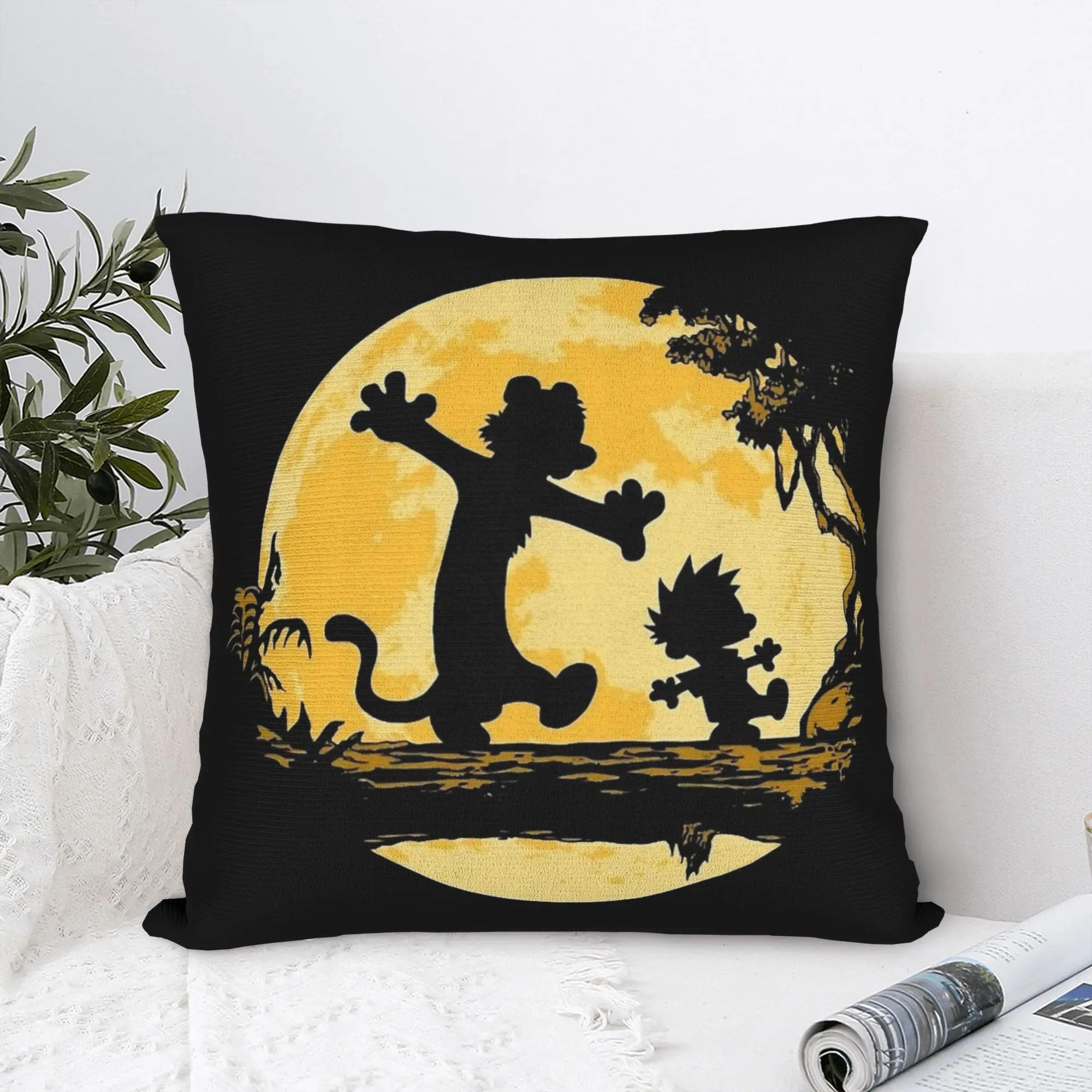 Pillow Case Calvined and Hobbes  Design  Pillow Cover For Sofa Home Decor Funny Pillowcases