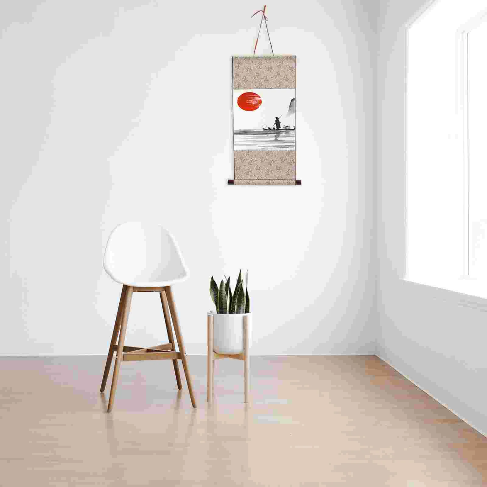 2 Pcs Brush Calligraphy Paper Painting Scroll Chinese Wall-mounted Blank Hanging Drawing