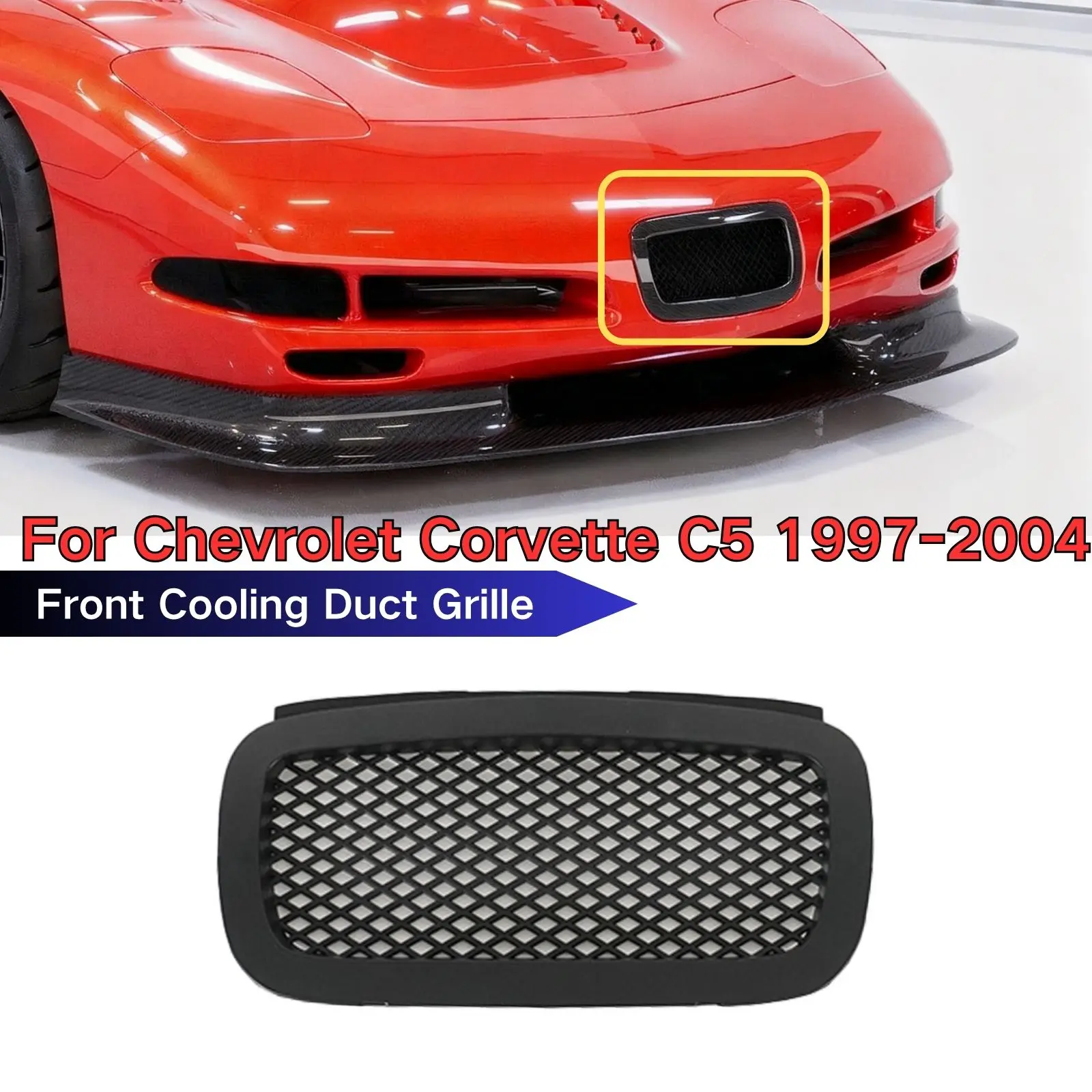Image of Front Cooling Kanal Grille Für Chevrolet Corvette C5 1997-2004 Carbon Faser Lackiert ABS Kunststoff Auto Zubehör Body kits