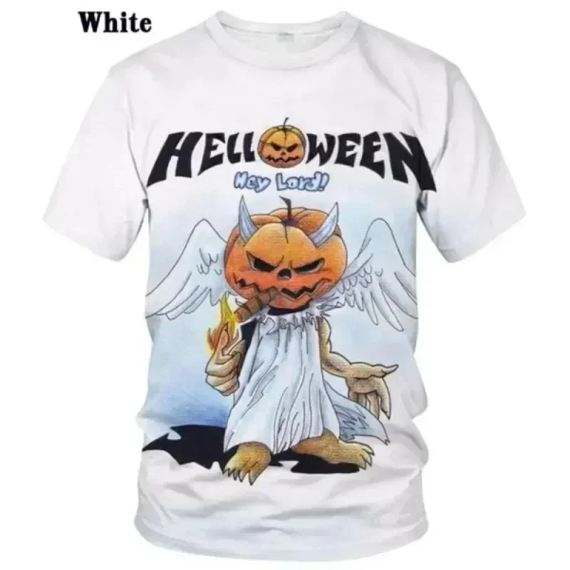 New Popular Rock Helloween Band Print T-Shirts 3D Men Women Fashion Oversized Short Sleeve Tee Shirt Summer Kid Y2k Top Clothing