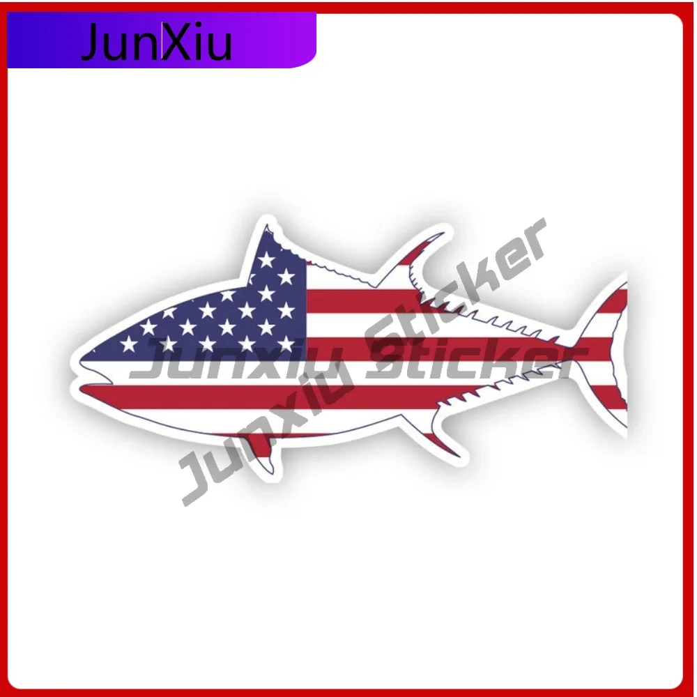 

American Tuna Flag Weather Resistant Scratch Resistant Cool For Bumper Car Body Motorcycle Removable Easy Apply Decor Classic