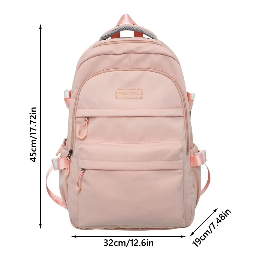 Mochila de nylon elegante, grande capacidade, alivia a carga, mochila escolar leve, viagem ao ar livre