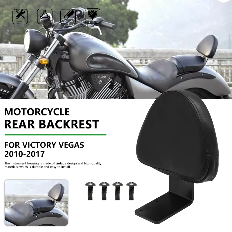 for Victory Vegas 2010 2011 2012 2013 2014 2015 2016 2017 Motorcycle Sissy Bar Rear Passenger Black Rider Leather Backrest Pad