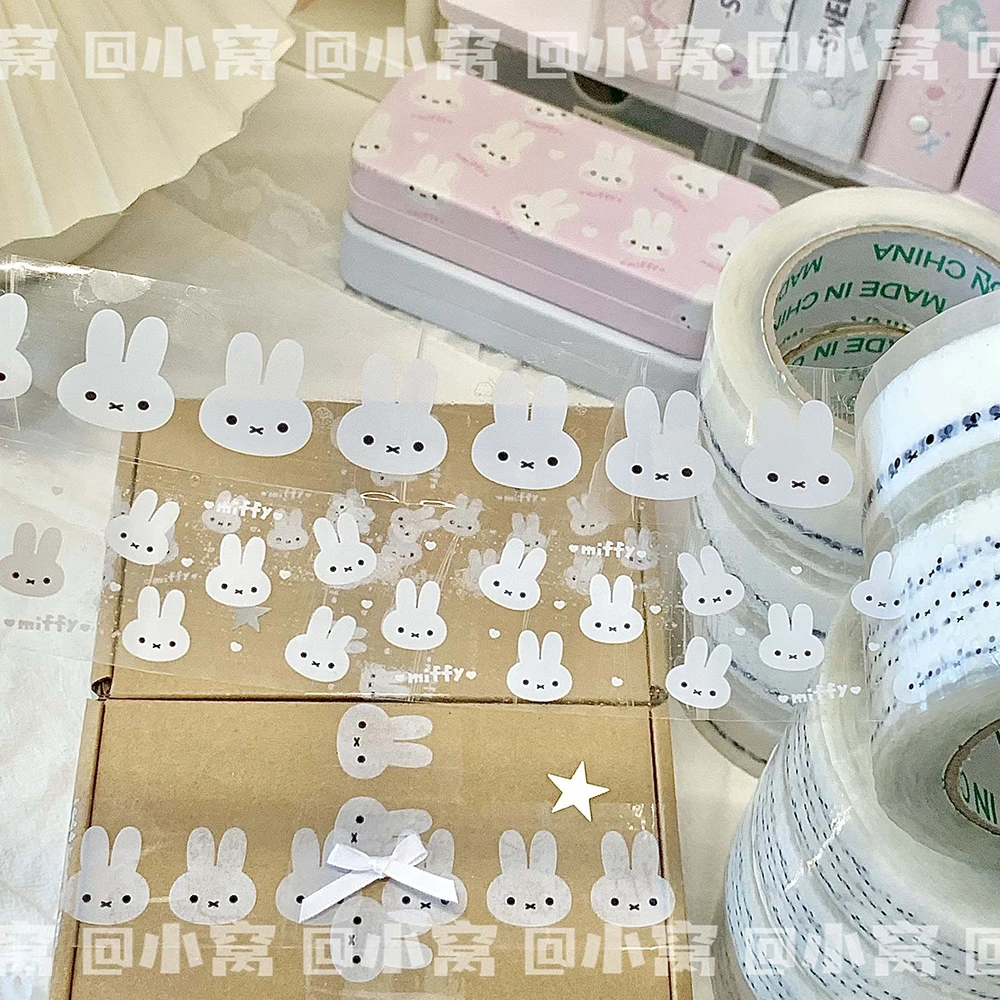 Kawaii Miffy Transparent Packaging Sealing Tape Cute Box Parcel Decorative Sticker Creative Gift Wrapping Supplies Girl Gift