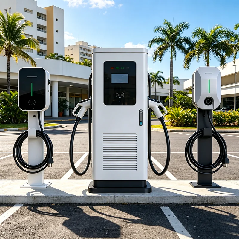 80kW NACS & CCS1 DC Fast EV Charger Liquid Cooled Cable Outdoor Gas Station Level 3 Charger Canada