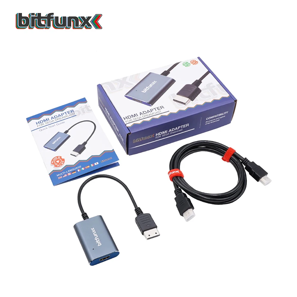 Full Digital HDMI-совместимый адаптер Bitfunx, кабель преобразователя аудио и видео для консоли SEGA Dreamcast всех версий