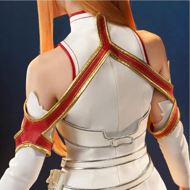 أنيمي السيف الفن على الانترنت يوكي Asuna تأثيري حلي معركة موحدة قفازات حزام مجموعة كاملة كرنفال أداء الحفلات فستان الدعاوى