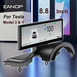 EANOP 8.8 Wireless Carplay Dashboard Smart HUD For Tesla Model Y  3 Highland Free Air Vent  Overspeed Alarm Raibow UI