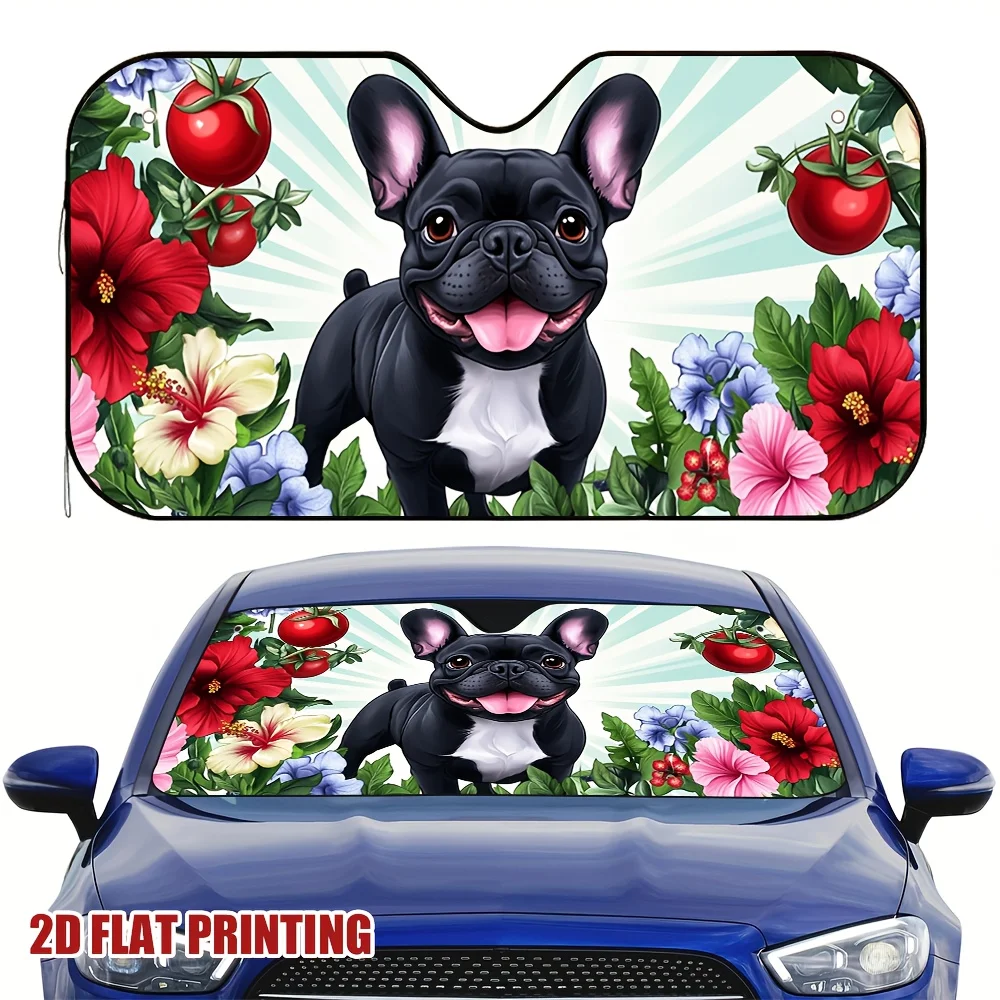 1pc Of Cheerful Bulldog Sunshade For Car, Provides Quick And Efficient, Maintains A Cool Interior, Perfect For Summer Drives