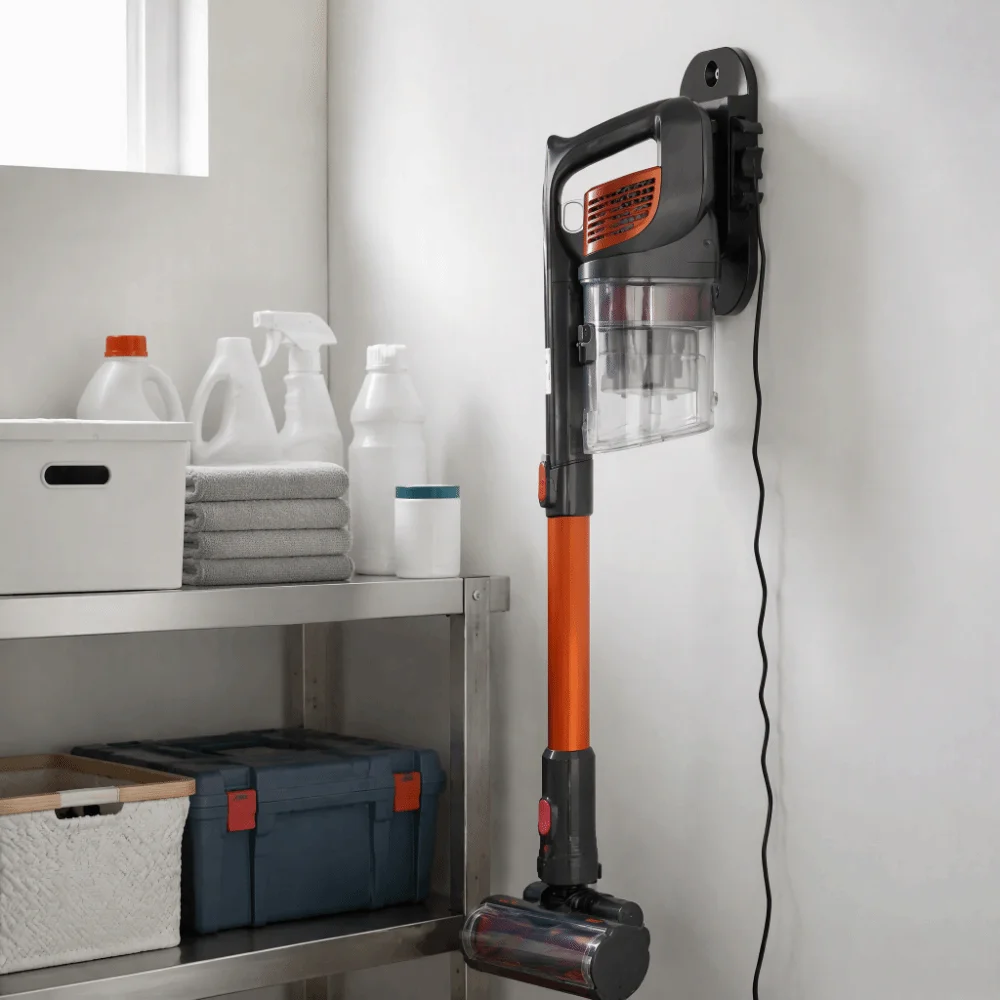 ABS Material Vacuum Storage Frame Black Color Wall-Mounted Vacuum Cleaner Storage Rack Wall Bracket Cable Guides Storage Frame