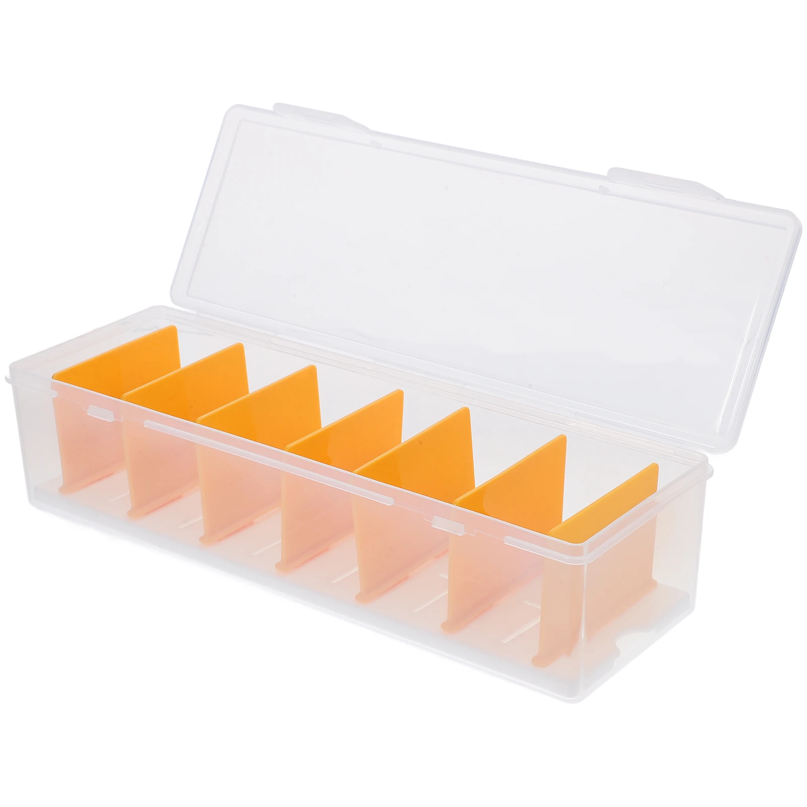 

Data Cable Storage Box 7 Dividers Transparent Drawer Mini Earphone Organizer Portable Office Supplies Cord Management Container