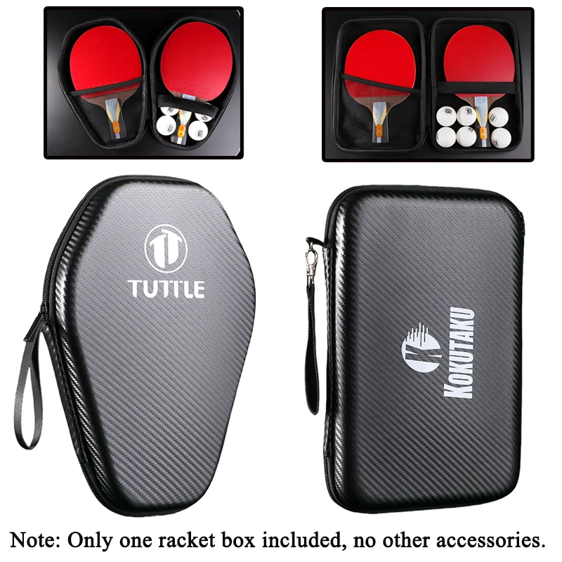 TUTTLE/KOKUTAKU Table Tennis Racket Cover Hexagonal/Square Racket Bag EVA Waterproof Ping Pong Racket Storage Protective Case