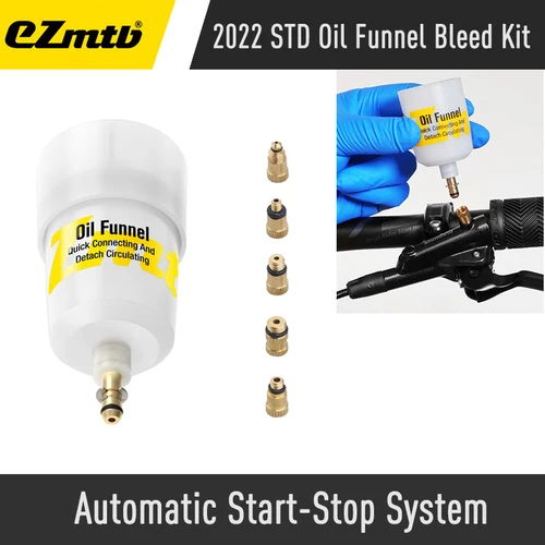 Imagen 2 del producto Ezmtb-Kit de purga de embudo de aceite para bicicleta, adaptador Shimano Magura Sram Avid, herramientas de reparación de purga de freno de disco hidráulico para bicicleta de montaña y carretera